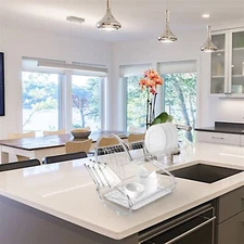 Double S-shaped bowl and plate & chopsticks and spoon white collection rack