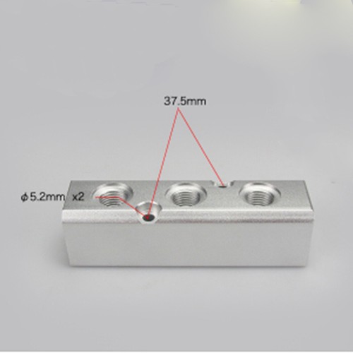 Divisor de bloques colector de aluminio neumático G1/2"" entrada G1/4"" salida 2-10 vías 30x30 mm - Imagen 8 de 19