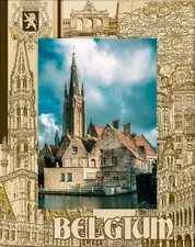 Belgium Laser Engraved Wood Picture Frame Portrait (5 x 7) 