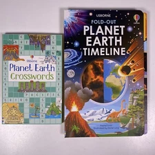 Usborne Fold-Out Planet Earth Timeline & Planet Earth Crosswords Book