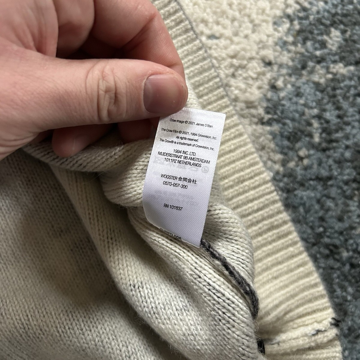FALL WiNTER 2021 SUPREME x THE CROW MOHAiR KNiT CREWNECK SWEATER