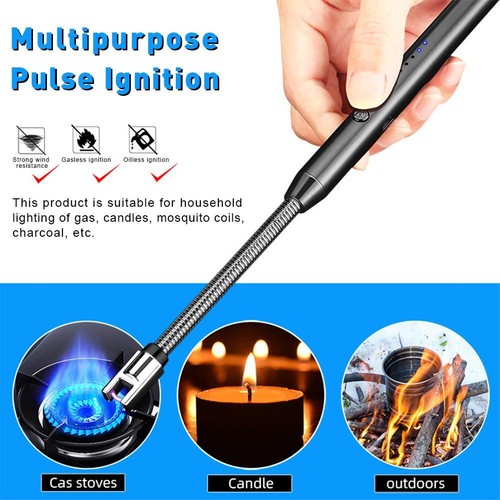 360° LED Electric Arc BBQ Lighter USB Windproof Flameless Plasma Ignition Hot J0 - Picture 6 of 27