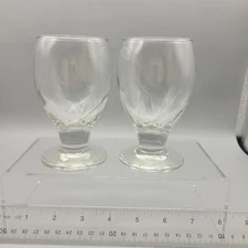 Set of 2 LIbbey Vintage Juice Water Glass Swirl Design Footed - 8 oz - Rare