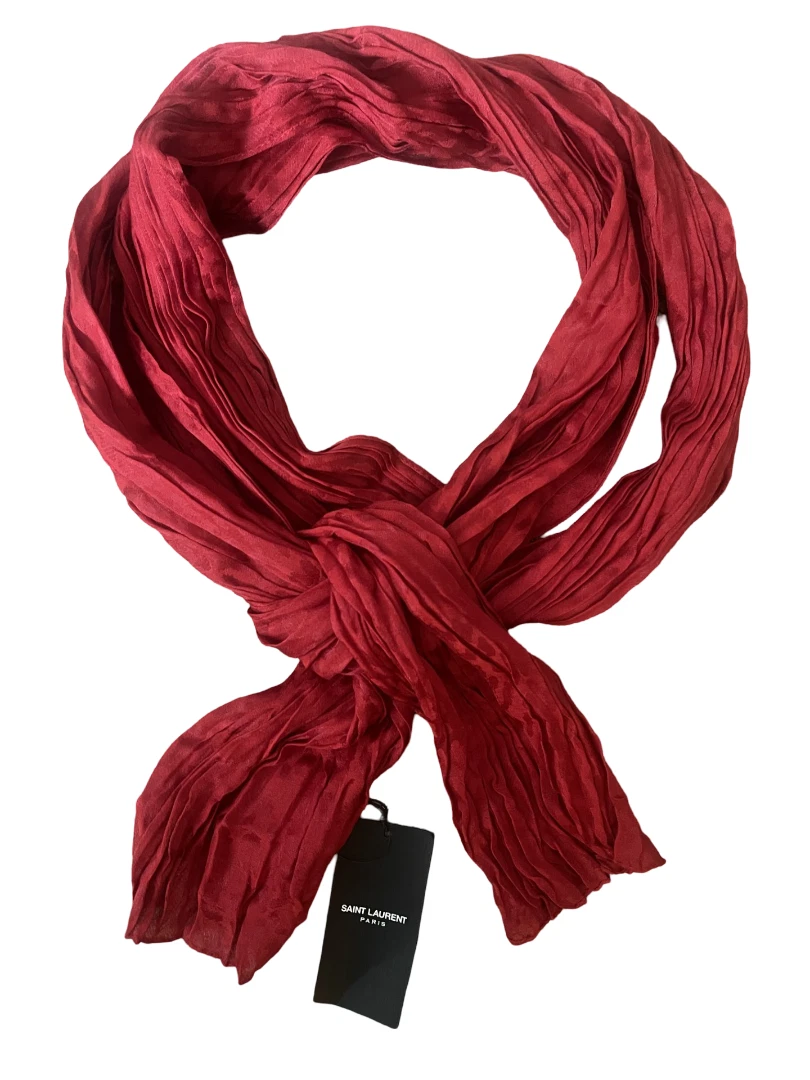 Saint Laurent — Saint Laurent Red Animal Print Scarf