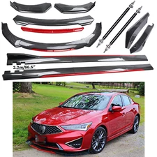 Front Bumper Lip Spoiler/ Body Kit+Side Skirt Carbon Fiber For Acura TLX A