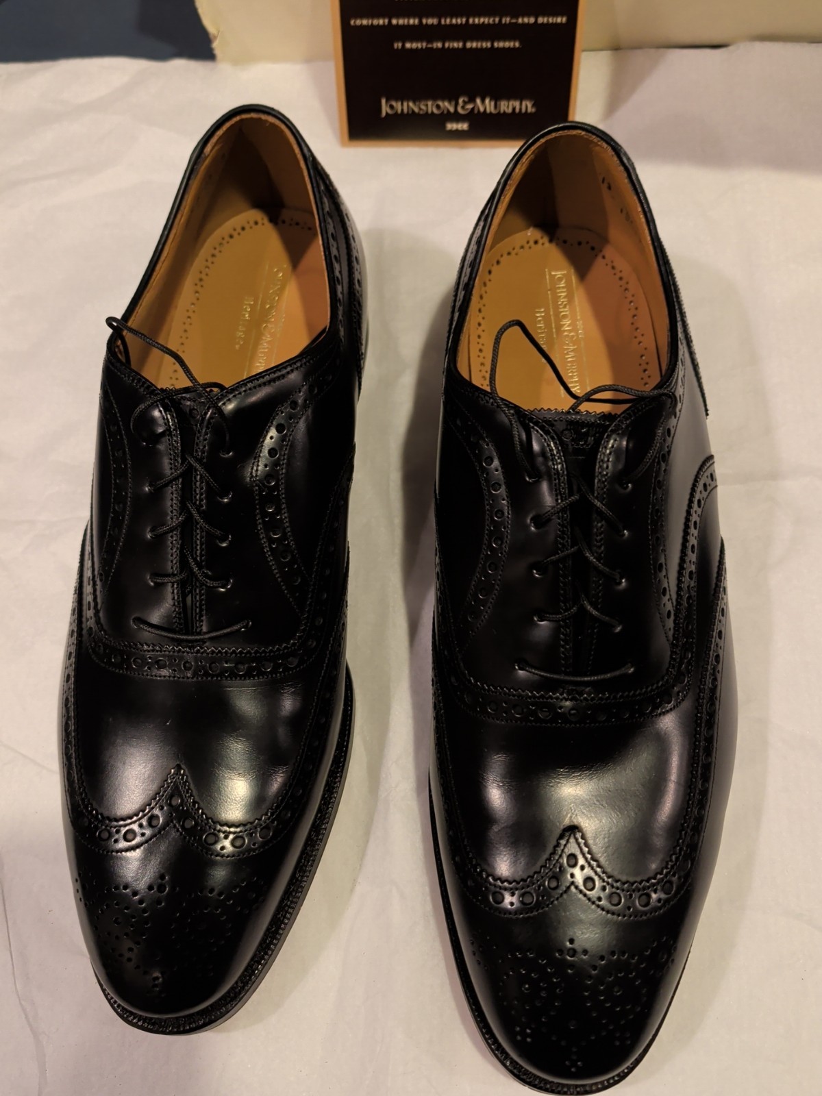 Johnston And Murphy Men's NIB T Dudley,Black Dress Shoes,Vintage