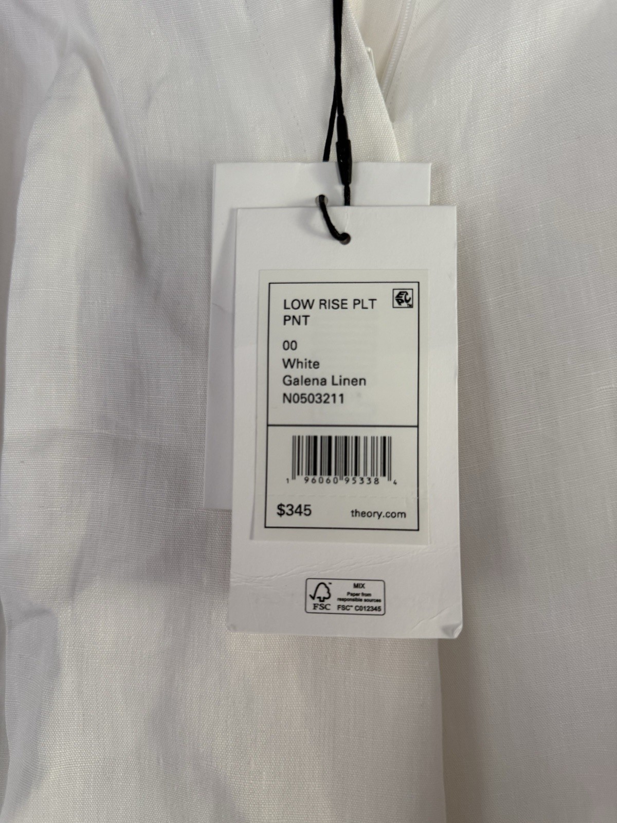 Theory Low Rise PLT Pant Galena Linen - Woman’s Size 00 NWT image 2