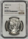 1884-O Morgan Silver $1 Dollar Coin NGC MS 63 Looks MS 65