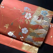 Nagoya Obi Belt Band Kyusun Pure Silk Kimono Nagoya Style Embroidery Japan K2022