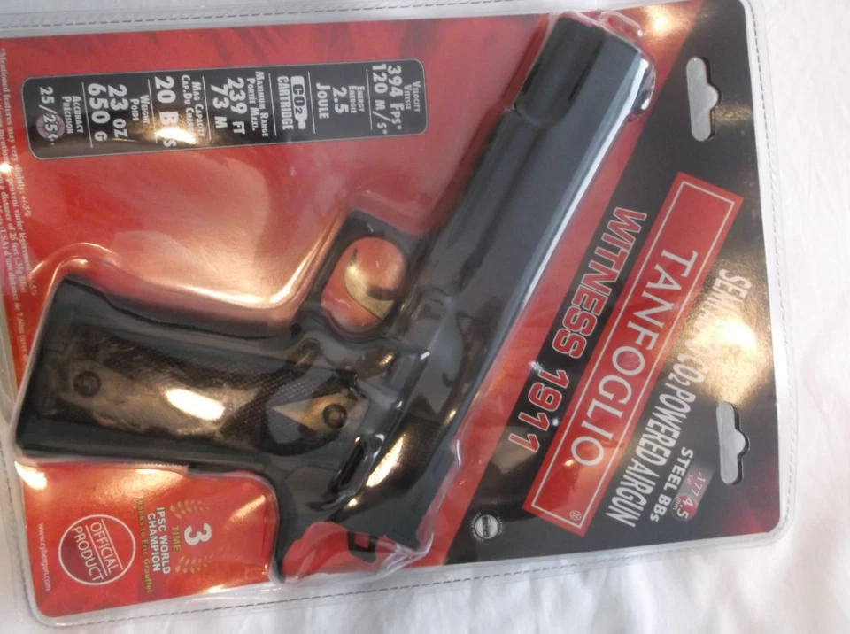 Pistola de ar Tanfoglio Witness 1911 semi automática movida a CO2 BB - Imagem 2 de 4