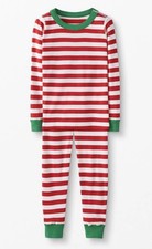 Hanna Andersson 140cm Christmas Red White Stripped Cotton Pajamas boys girls 10