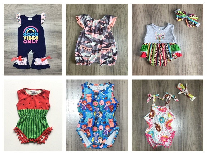NEW Boutique Baby Girls Romper & Lot Size 3-6 M Wholesale Watermelon Rainbow