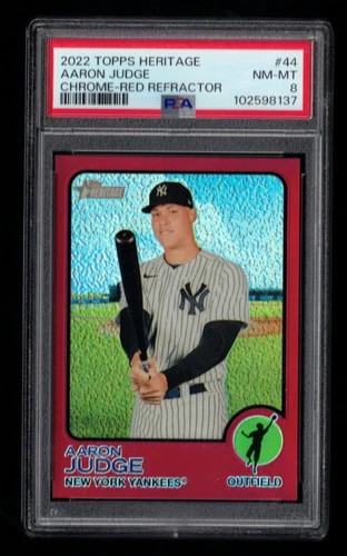 2022 Topps Heritage Chrome Red Refactor #44 - Aaron Judge, PSA 8 (NM/MT)