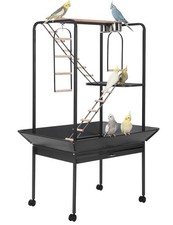 Bird Playstand Parrot Gym Rolling Stand Perch Tray Macaw Cockatiel Parakeet
