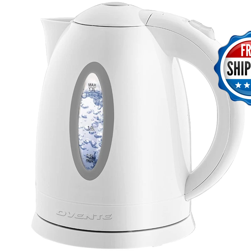 Ovente Electric Kettle 1.7L Boiling Water Heater For Coffee Or Tea Bpa Water