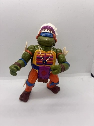 Vintage 1992 TMNT Wacky Wild West Chief Leonardo Action Figure