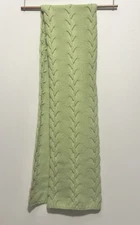 Nordstrom Apple Green Cable Knit 100% Cashmere Scarf 64” Long
