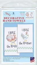 Jack Dempsey Stamped Decorative Hand Towel Pair 17"X28"-Rule The Rooster