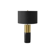 PA 25"h, Table Lamp, Black Concrete, Black Shade