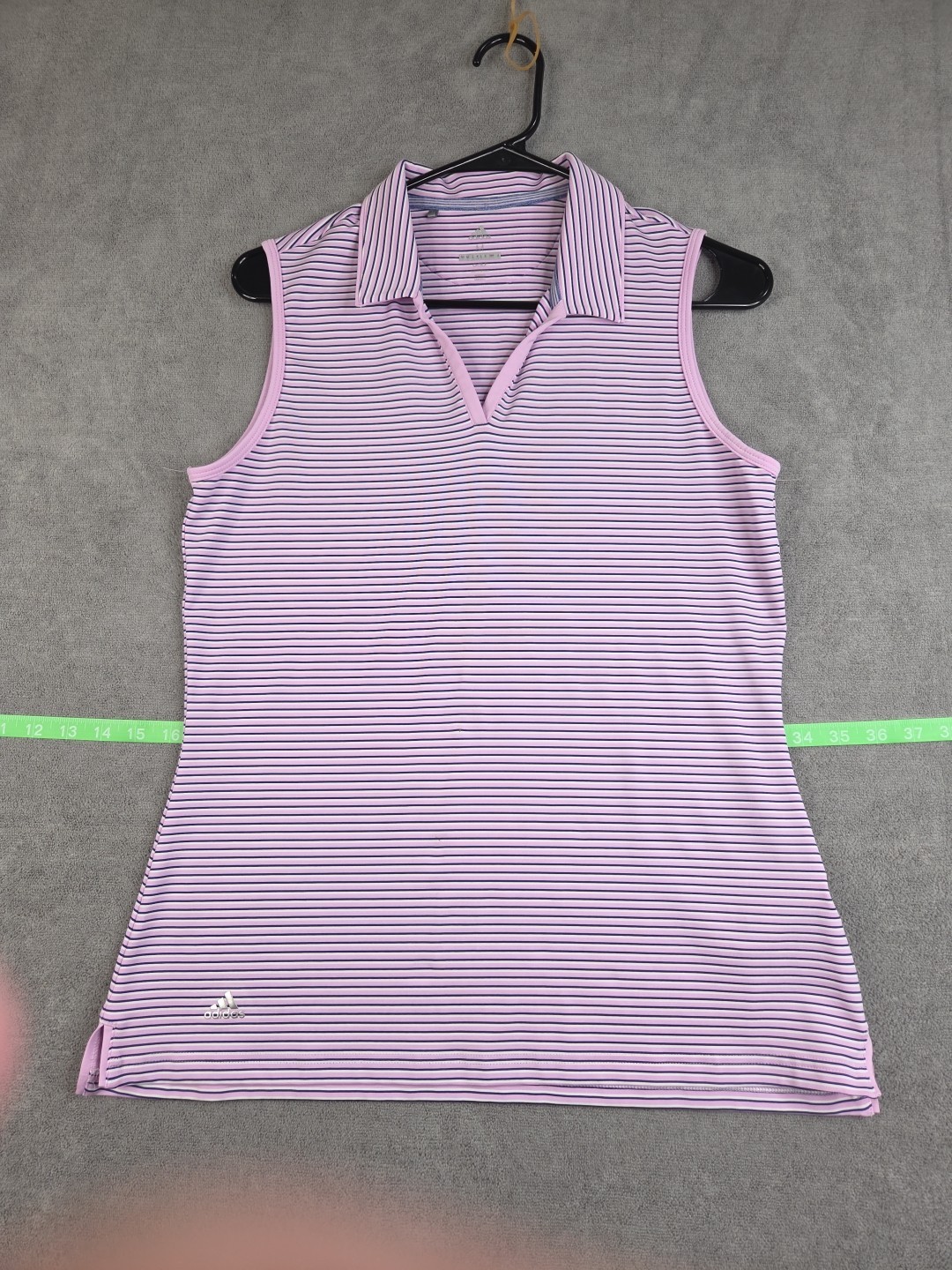 Top Polo Shirt Medium Lavender Blue Stripes Sleeveless