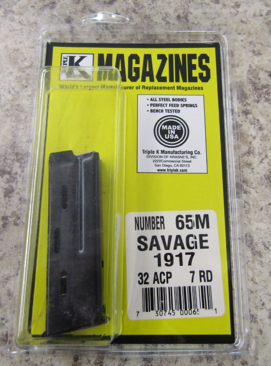Savage Model 1917 32 ACP 7 Rd Pistol Triple K 65m Magazine | eBay