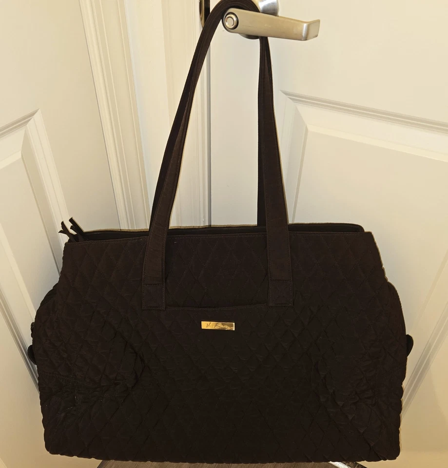 Vera Bradley 棕色绗缝周末旅行行李袋 - 状况良好 — 第 2/4 张图片