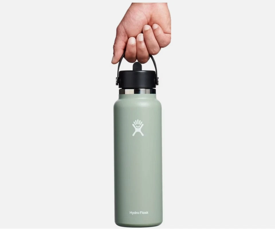 Botella de pajita flexible de boca ancha Hydro Flask 40 oz agave - nueva caja abierta nunca usada Foto 3 de 4