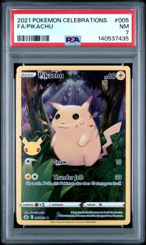 2021 POKEMON CELEBRATIONS #005 FULL ART/PIKACHU PSA 7