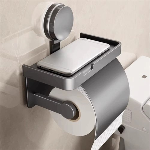 Punch-Free Toilet Roll Paper Storage Rack Bathroom Paper Holder  for WC Decor - Afbeelding 1 van 12