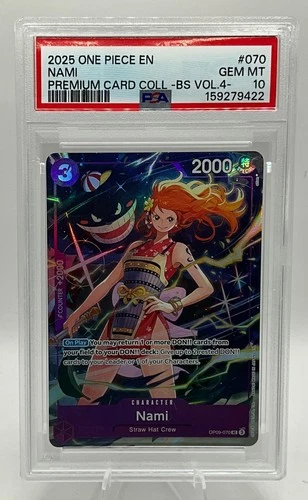 2025 One Piece NAMI OP09-070 Premium Card Collection Vol 4 “Gengar Nami” PSA 10