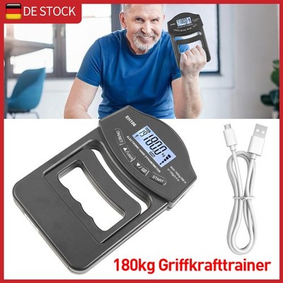 LCD Präzisions-Digital-Handdynamometer Handgriff-Kraftmesser 396Lbs/180Kg DHL