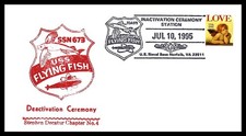 USS FLYING FISH SSN-673 DEACTIVATION JUL 10 1995 NORFOLK VA NAVAL CACHET BX2