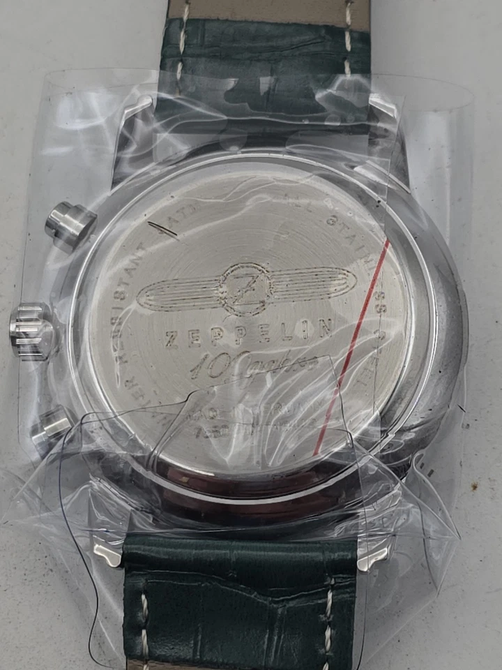 Alemania Zeppelin 100 Años Reloj Verde Nuevo Cronógrafo Foto 3 de 3