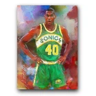 Shawn Kemp #8 Art Card Limited 30/50 Edward Vela Signed (Seattle Supersonics)