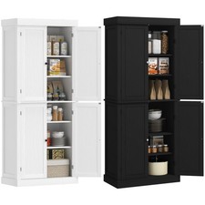 HOMCOM Dispensa Cucina Alta con 2 Ante e 6 Ripiani Regolabili in Legno