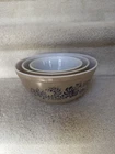Set of 3 Vintage Pyrex Mixing Bowls, Homestead Pattern, Original Owner