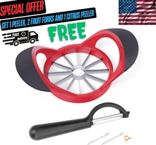 Apple Slicer Upgraded Version 12-Blade Extra Large Apples Corer, Stainless Steel