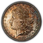 1889 $1 Morgan Silver Dollar - Colorful Original Toning - BU - SKU-D7476