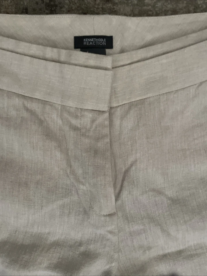 Kenneth Cole 100% linen wide leg dress pants Sz 8 - Image 3 of 4