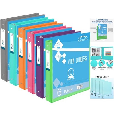 Colorful 3 Ring Binders - 1-Inch Capacity, 2 Pockets, Perfect for Organization