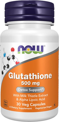 NOW Supplements, Glutathione 500 mg, With Milk Thistle Extract & Alpha L