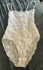 Vintage INTIMAGE White Lace Bodysuit Teddy Small Perfect 1960s 1970s