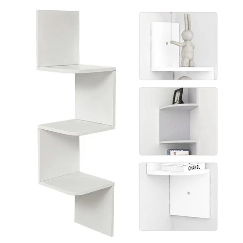 DE STOCK! 3 Ebenen Eckregal Wandregal Küchenregal Bücherregal Hängeregal Regal - Bild 3 von 12