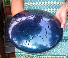 STAINLESS Steel Tongue Drum - Handpan - VibeDrum - Stardust – 9 Notes - 12" - B