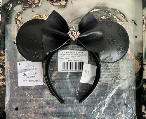 Club 33 Disney Minnie Ears Black and Rose Gold Headband WDW