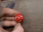 Opaque Red with White D3 Die Dice (1-3 Six Sided) Tabletop Gaming RPG Roleplay