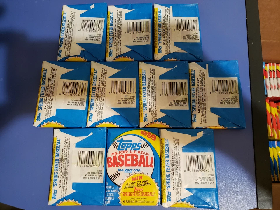 10 Unopened 1989 Topps Baseball Card Wax Packs - Image 2 of 2
