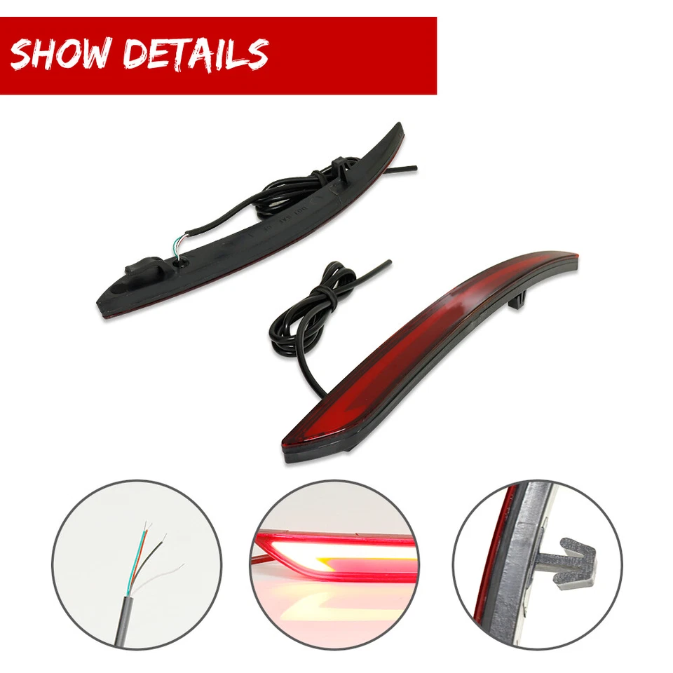 Luces LED de señal de freno reflector de parachoques trasero para Ford Fusion/Mondeo 2013~2018 Foto 4 de 4