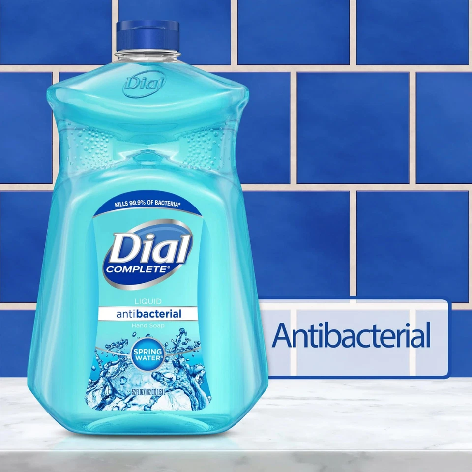 (1 PACK) Dial líquido antibacteriano jabón de manos recarga aroma agua de manantial, 52 fl oz Foto 3 de 4