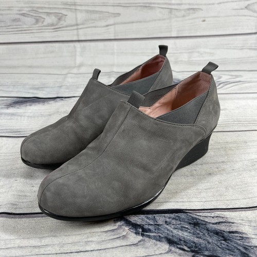 Taryn Rose grau Leder Keilabsatz Slipper Schuhe Größe 8,5 - Bild 2 von 10